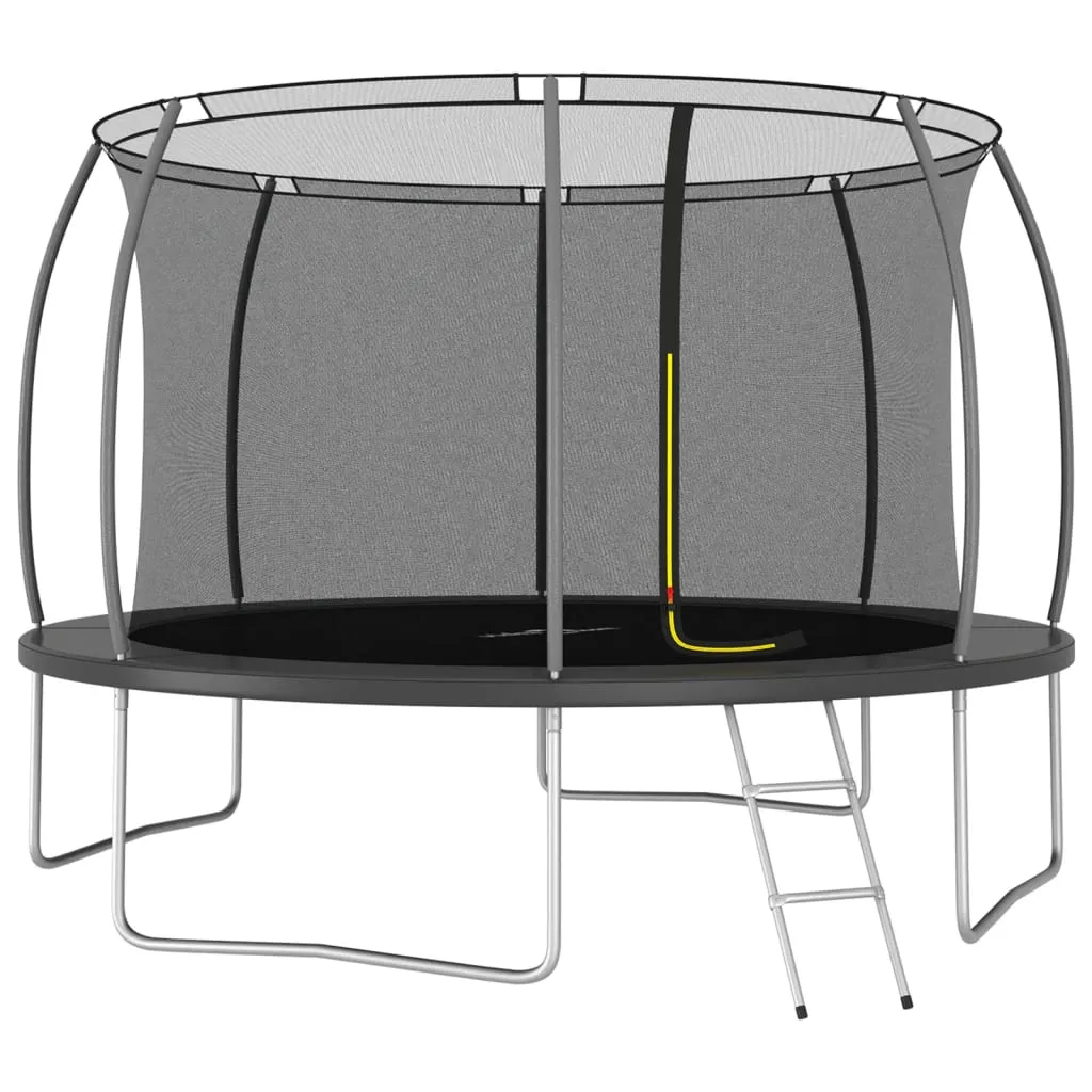 AMORXIA Trampolin-Set Rund 366x80 cm 150 kg - FarbeGrau-GrößeØ 366 x 80 cm